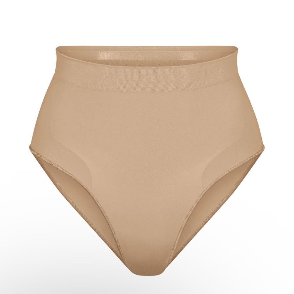 SKIMS Seamless Sculpt Mid Waist Brief In Ocher Nude Shaping Shapewear